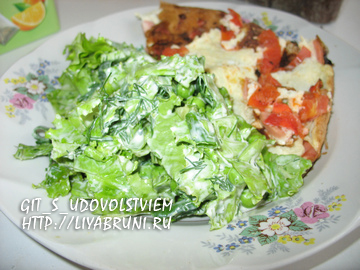зеленый салат с горошком
